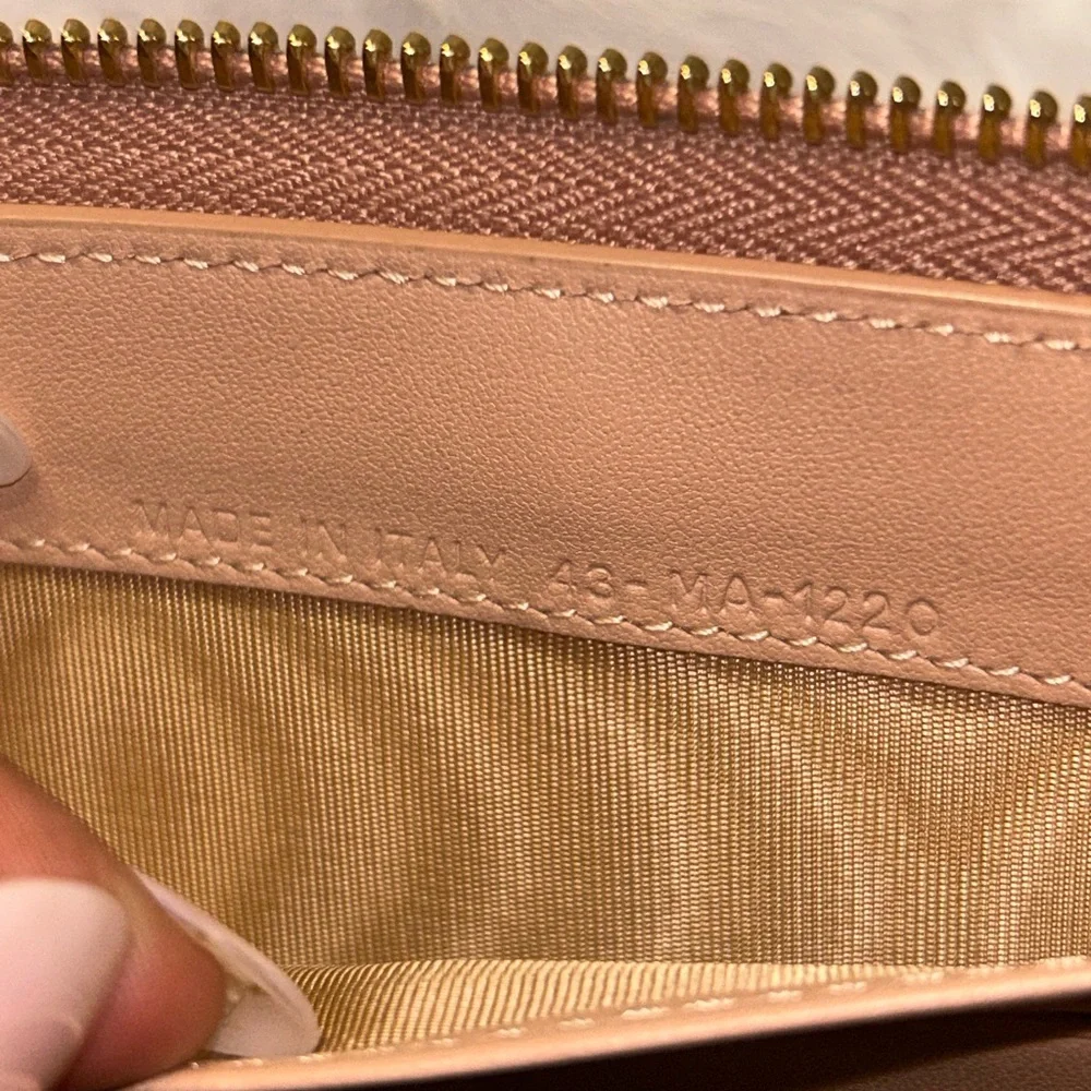 Christian Dior Blush Pink Grained Leather Zippy Wallet‎
